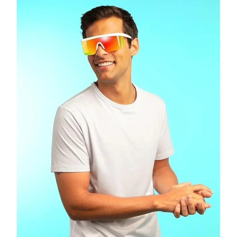 TIPSY ELVES MIAMI ICE WHITE‎  MIRRORED SUNGLASSES IN HARD CASE - NEW!!    *6